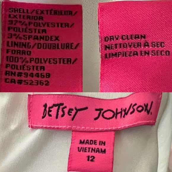 Betsey Johnson [Size 12 - NWT] White Pebble Crepe Shoulder Tie Midi Dress - Picture 6 of 10
